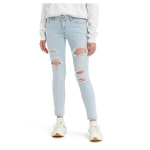 Levi's Women's 711 Skinny Light Wash Distressed Jeans Size 30/10